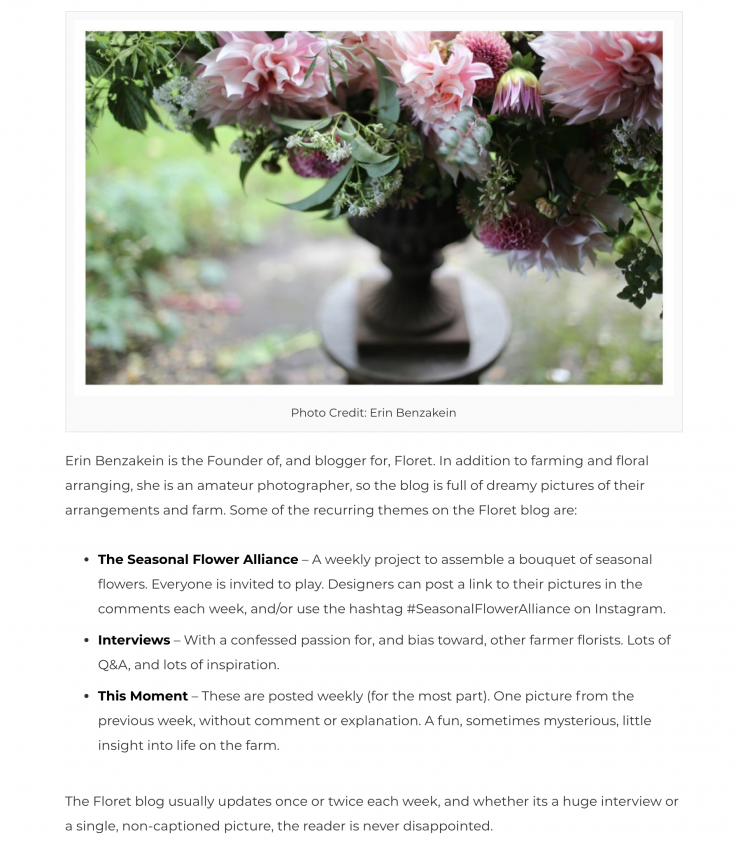 Blogging For Florists